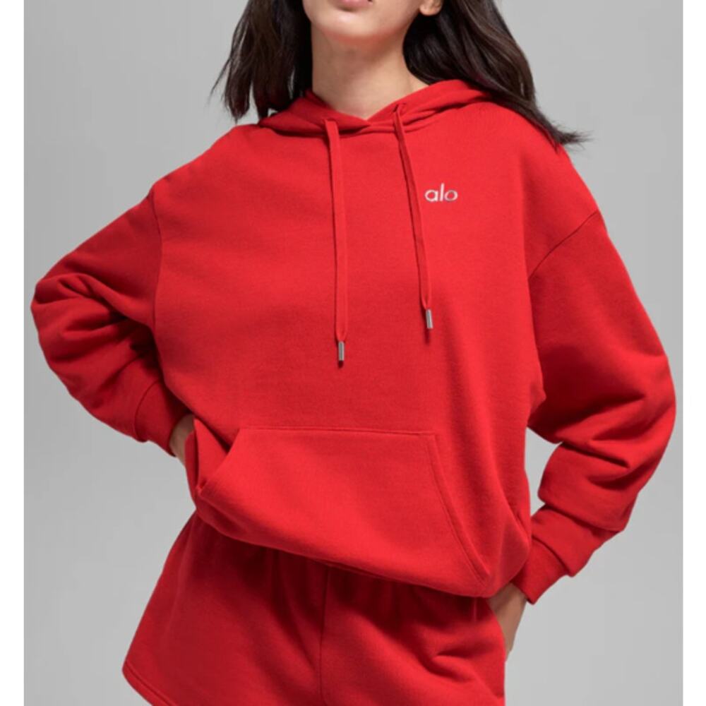 New Alo Accolade Hoodie, Bright Red, Size XS